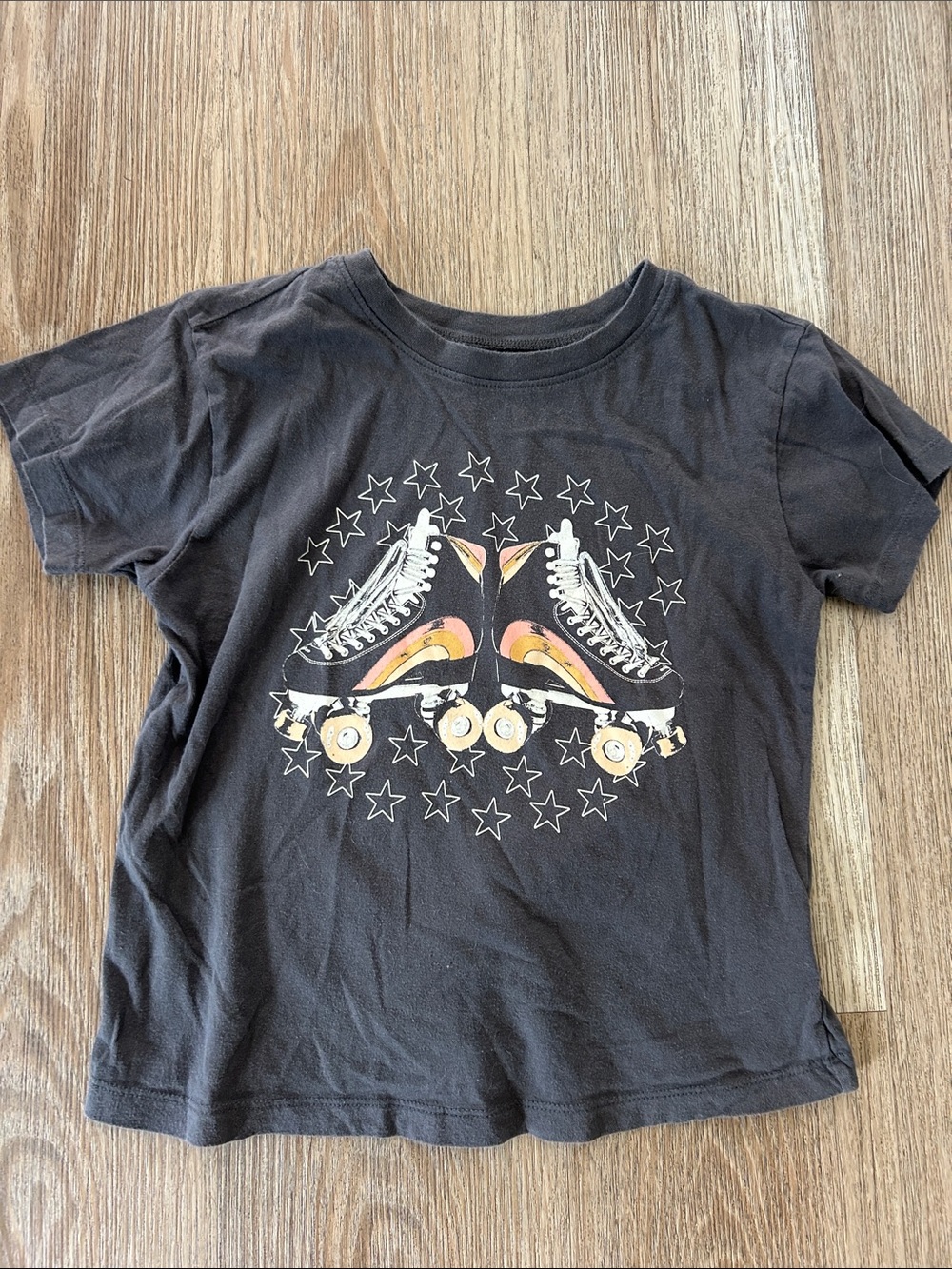 Kids Black Roller Skate Graphic Tee